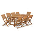 9 Piece Patio Dining Set Consist of an Oval Acacia Wood Table
