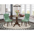 3 Piece Kitchen Table Set Contains a Round Dining Table with Dropleaf