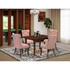 5 Piece Dining Set Consists of a Rectangle Wooden Table with Butterfly Leaf