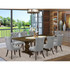 9 Piece Dinette Set Contains a Rectangle Dining Table with Butterfly Leaf