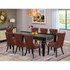 9 Piece Kitchen Set Consists of a Rectangle Dining Table with Butterfly Leaf