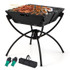 3-in-1 Camping Campfire Grill with Stainless Steel Grills Carrying Bag & Gloves