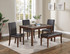Classic Stylish Espresso Finish 5pc Dining Set Kitchen Dinette Faux Marble Top Table Bench and 3x Chairs Faux Leather Cushions Seats Dining Room