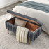 Elegant Upholstered Velvet Storage Bench with Cedar Wood Veneer