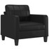 4 Piece Sofa Set with Pillows Black Faux Leather