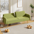 70.47" Green Fabric Double Sofa with Split Backrest and Two Throw Pillows