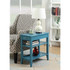 American Heritage 1 Drawer Chairside End Table with Shelves Blue