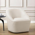 Andria Boucle Swivel Chair - Milky White
