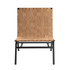 Cavett Woven Brown Leather Accent Chair
