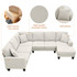  7 Seat Fabric Sectional Sofa Set with 3 Pillows