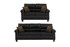 Black Bonded Leather 2pc Sofa Set Sofa And Loveseat Living Room Furniture