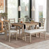 6-Piece Rubber Wood Dining Table Set, Natural Wood Wash