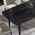 63"Modern artificial stone black curved black metal leg dining table