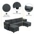 U Shaped  Chenille Modular Sectional Sofa, Charcoal