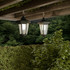 Solar-Powered Outdoor Lights - Set of 2 Weather Resistant Black Hanging Coach Lantern 