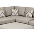 Beige Fabric Reversible Sectional Sofa with Ottoman