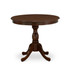 AMLA3-MAH-04 3 Piece Dining Table Set - 1 Pedestal Table and 2 Light Tan Dinning Chairs - Mahogany Finish