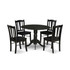 DLDL5-BLK-W - 5-Pc Dining Room Set - 4 dining room chairs and 1 Drops Leaf Kitchen Table - Black Finish