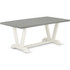 East West Furniture 1-Piece Kitchen Table with Rectangular Cement Table top and Linen White Wooden Legs Finish