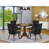 5 Piece Kitchen Table & Chairs Set Contains a Round Dining Table with Dropleaf
