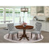 3 Piece Dining Set Consists of a Round Kitchen Table with Pedestal