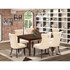 7 Piece Dining Room Table Set Contains a Rectangle Solid Wood Table