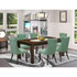 7 Piece Dining Table Set Consists of a Rectangle Rustic Wood Table