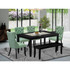 6 Piece Dining Room Set Consists of a Rectangle Solid Wood Table