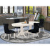 5 Piece Kitchen Table Set Contains an Oval Dining Table with Butterfly Leaf