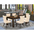 7 Piece Dinette Set Contains a Rectangle Rustic Wood Kitchen Table