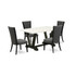 5 Piece Set Includes a Rectangle Dining Room Table with V-Legs