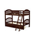 Verona Twin Bunk Bed in Java Finish with Under Drawer