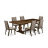 7-pc dinette set with Chairs Legs and Dark Khaki Linen Fabric