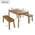 Outdoor 3 Pieces Acacia Wood Table Bench Dining Set 