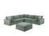 Sage Color 6pc Modular Sectional Set Corduroy Upholstery Couch 