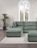 Sage Color 7pc Modular Sectional Set Corduroy Upholstery Couch 