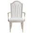 Dining Arm Chair with Faux Diamond Trim Ivory and Silver Oak (Set of 2)