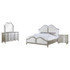Evangeline 4-piece Upholstered Platform Queen Bedroom Set Ivory and Silver Oak