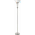 Archie Floor Lamp with Frosted Ribbed Shade Brushed Steel