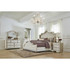 Antonella 4-Piece Queen Upholstered Tufted Bedroom Set Ivory and Camel