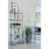 Hartford Glass Shelf Bookcase Chrome