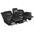 Lee Glider Loveseat with Console Black