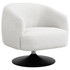 Dave Upholstered Swivel Accent Chair Beige and Matte Black