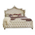 Antonella Upholstered Tufted Eastern King Bed Ivory and Camel