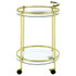 Chrissy 2-tier Round Glass Bar Cart Brass