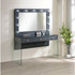 Afshan 3-drawer Vanity Desk with Lighting Mirror Grey High Gloss