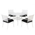 Sunjoy 5 Piece Patio Dining Set White Steel Outdoor Dining Sets