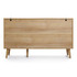 47.2" Wide 3-Door Rattan Light Oak Finish Wood Sideboard Cabinet
