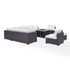 Biscayne 8Pc Outdoor Wicker Sectional Set W/Fire Table White/Brown - 3 Loveseats, 2 Armless Chairs, 2 Ottomans, & Tucson Fire Table