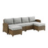 Bradenton 4Pc Outdoor Wicker Sectional Set Gray /Weathered Brown - Left Loveseat, Right Loveseat, & 2 Ottomans